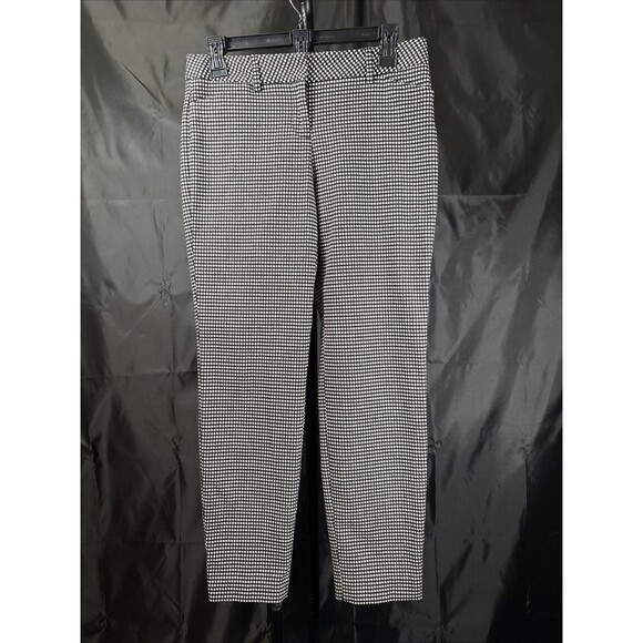 Express Women’s 2R Editor Black & White Twill Straight Ankle Dress Pants - - Picture 2 of 11